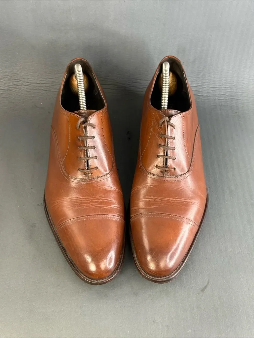 To Boot New York Forley cognac brown leather cap-toe Oxford shoes men’s 9